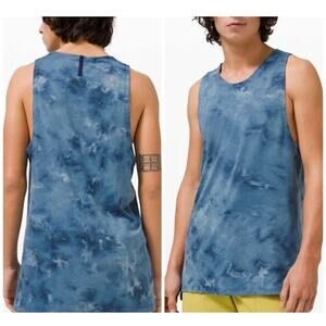 Lululemon Always Agile Sleeveless Tank Top Diamond Dye True Navy Chambray Mens S